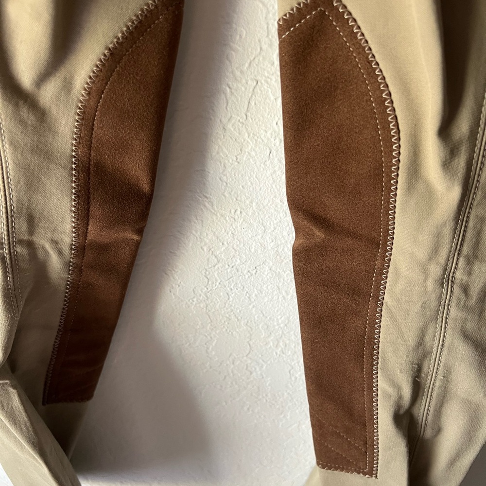 Tan Riding Pants with Brown Suede - Picture 3 of 5